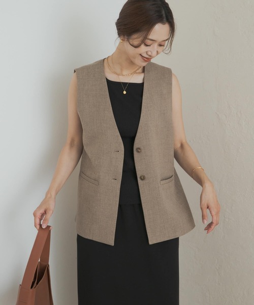 URBAN RESEARCH DOORS コート アウター ノーカラージレ レディース