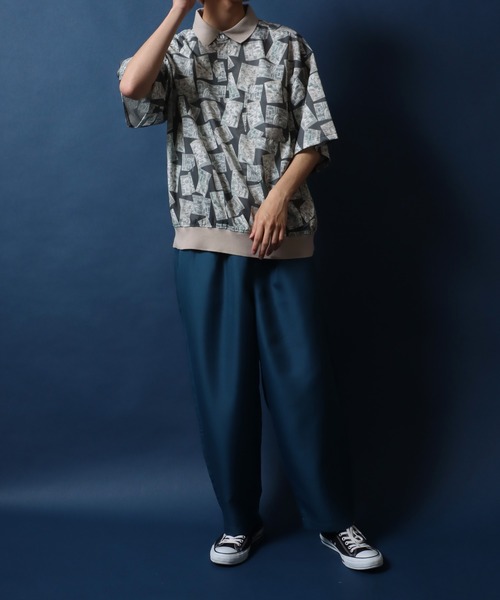 「ANPAS」 「POWER TO THE PEOPLE」半袖ポロシャツ M ベージュ系その他 メンズ_画像9