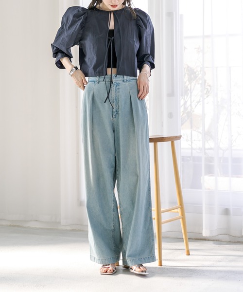 「mystic」 7分袖ブラウス FREE ネイビー レディース_画像10