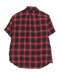 「Magine」 チェック柄半袖シャツ 46 レッド メンズの画像2