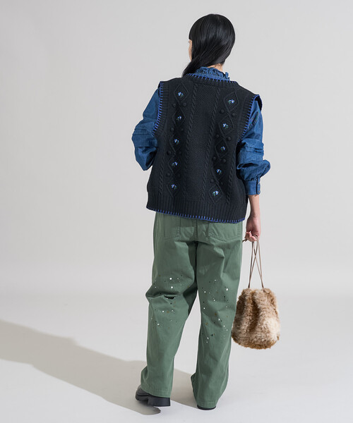 FREAK'S STORE（フリークスストア） ベスト ジレ 花刺繍 ニットベスト