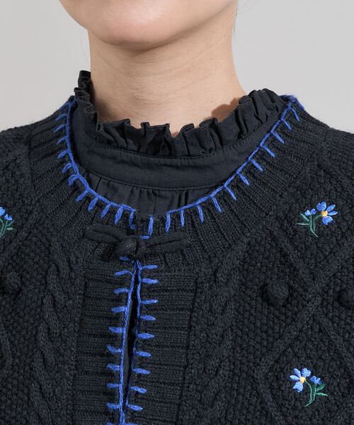 FREAK'S STORE（フリークスストア） ベスト ジレ 花刺繍 ニットベスト