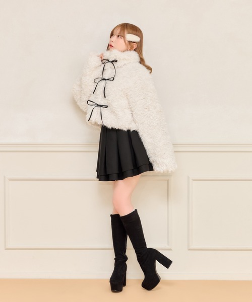 apres jour リボンシャギーブルゾン オフホワイト apres jour（アプレジュール） ブルゾン アウター リボンシャギー