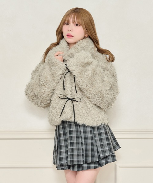 apres jour（アプレジュール） ブルゾン アウター リボンシャギー