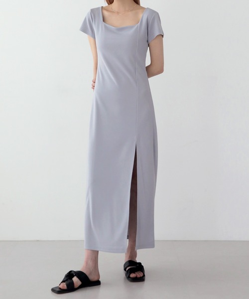 「UNE MANSION」 半袖ワンピース FREE ブラック レディース_画像3