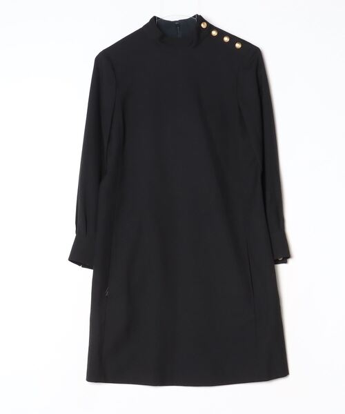 old celine 半袖ワンピース　ブラック CELINE（セリーヌ） Triomphe Stripe Silk Dress ワンピースドレス