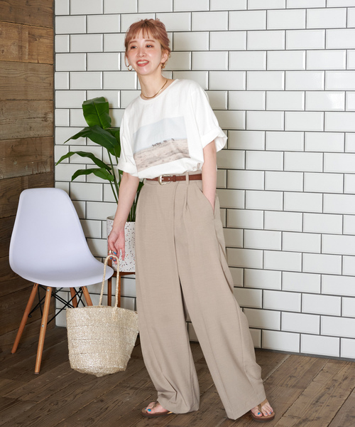 「B.C STOCK」 「Gleamy」半袖Tシャツ FREE ホワイト×ホワイト レディース_画像3