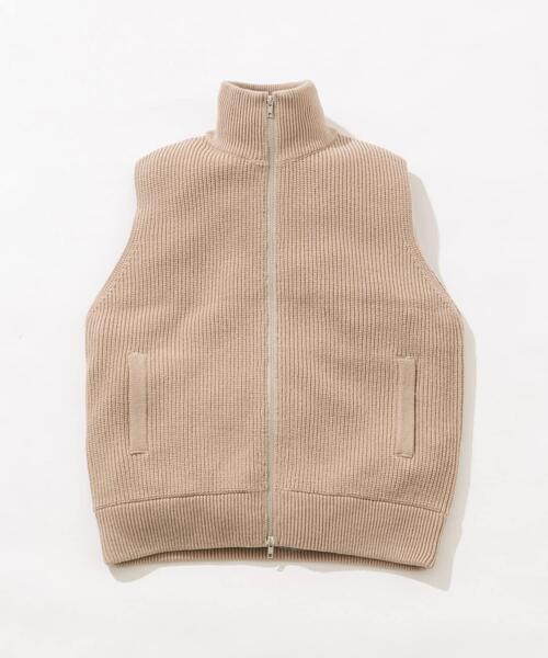 TAN ニットベスト Demi-Luxe BEAMS（デミルクス ビームス）TAN / カシミヤ ストライプ