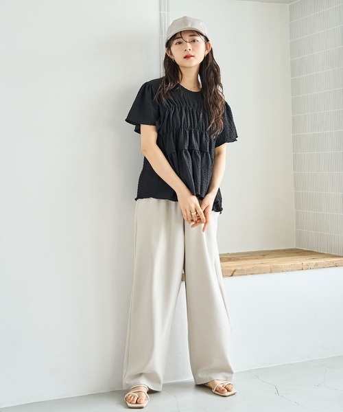 「mil」 半袖ブラウス ONE SIZE ブラック レディース_画像3