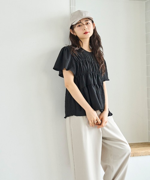 「mil」 半袖ブラウス ONE SIZE ブラック レディース_画像6