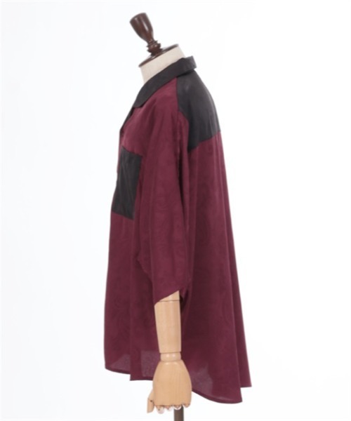 「AXES-X」 7分袖シャツ LARGE パープル メンズ_画像6