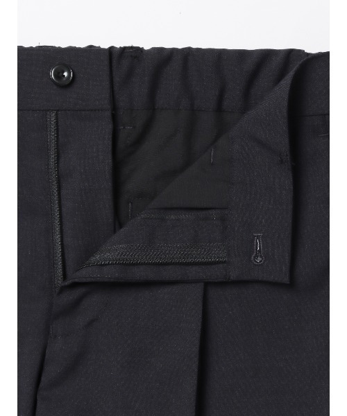 スラックス タックイージーパンツ ストレッチ ウールポリエステル