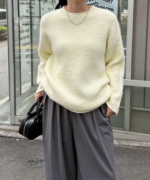 フレディエミュ（fredy emue）/ミドル丈片畦ニットプルオーバー fredy emue（フレディエミュ） ニット セーター ミドル丈片畦ニット