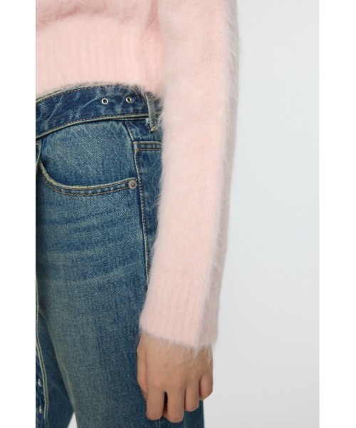 moussy フロントリボンカーディガン ピンク MOUSSY（マウジー） カーディガン FRONT RIBBON カーディガン