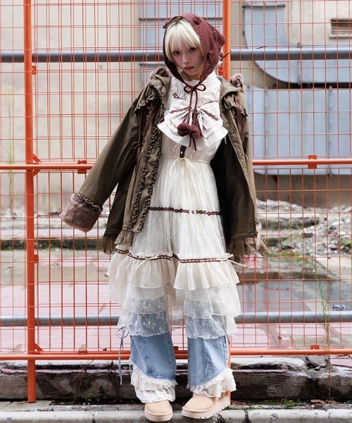 axes femme（アクシーズ ファム） ワンピース リボンセットレース