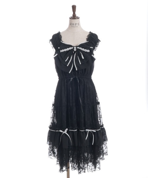 axes femme（アクシーズ ファム） ワンピース リボンセットレース