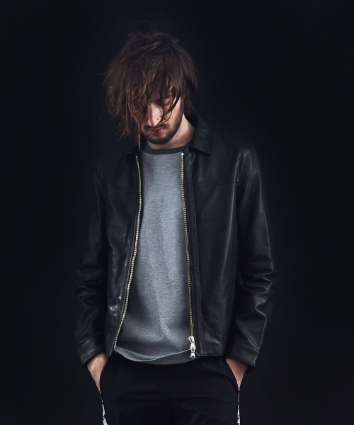 5351 POUR LES HOMMES レザーブルゾン 46(M) グリーン メンズ