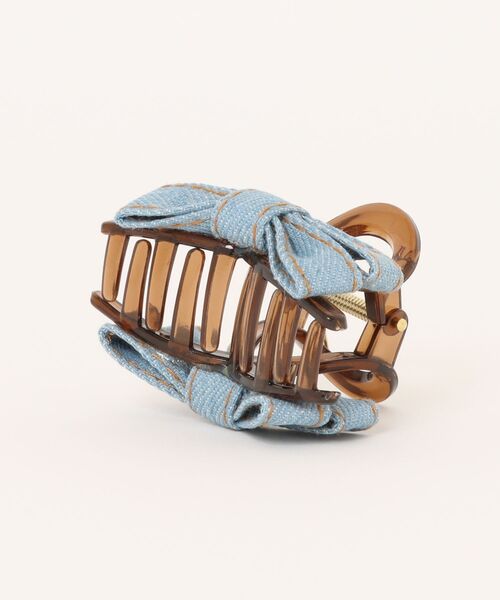 ヘアクリップ デニム生地 リボンデザイン ヘアクリップ : ZOZOTOWN