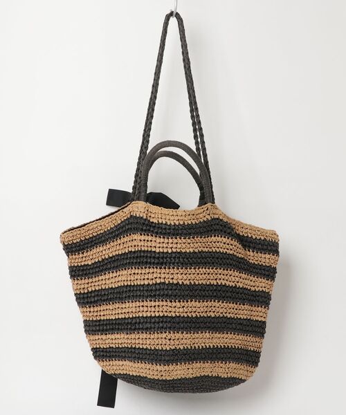 「Bilitis dix-sept ans」 ボーダー柄2WAYバッグ - グレー レディース_画像2