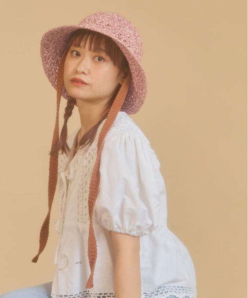 「kaorinomori」 ストローハット M/57.5cm ベージュ レディース_画像2