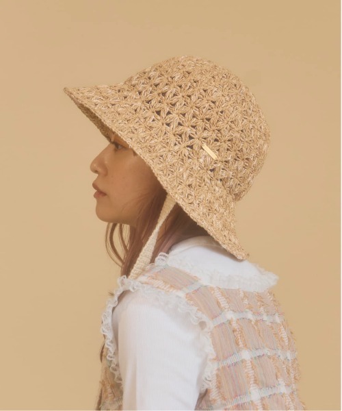 「kaorinomori」 ストローハット M/57.5cm ベージュ レディース_画像8