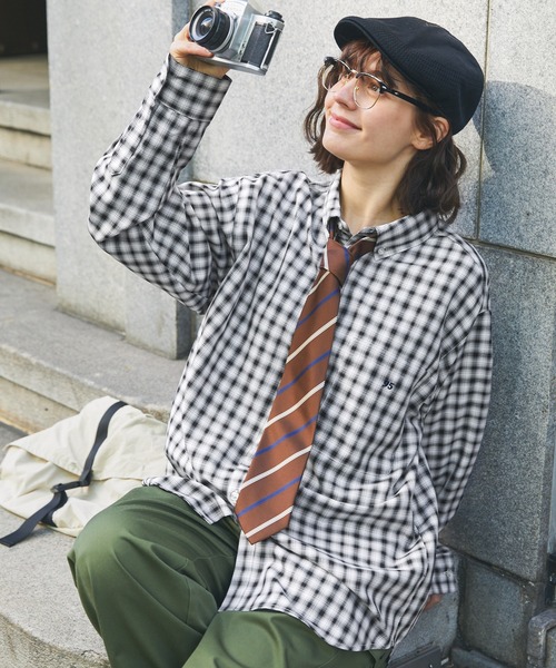 「MONO-MART」 長袖シャツ L ブルー レディース_画像3