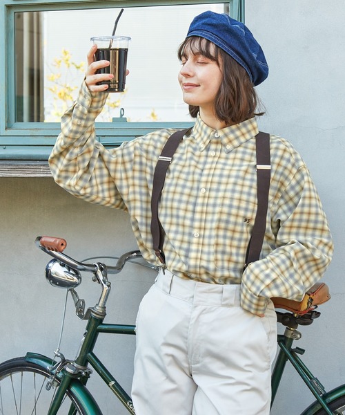 「MONO-MART」 長袖シャツ L ブルー レディース_画像7