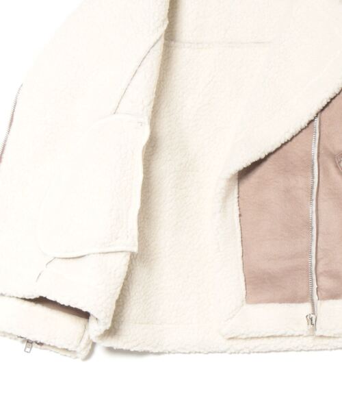 「SpRay」 ライダースジャケット FREE アイボリー レディース_画像3