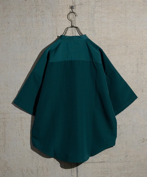 「JOHN'S CLOSET」 「HALHAM」半袖シャツ LARGE グリーン メンズ_画像6