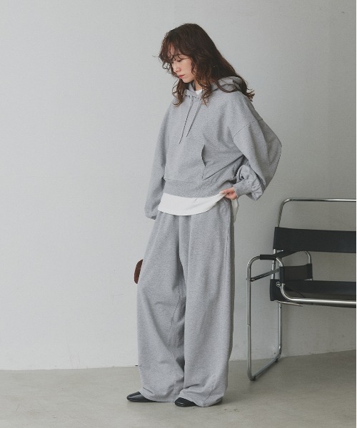 「ad thie」 プルオーバーパーカー MEDIUM 杢グレー レディース_画像3