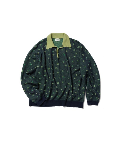 PAMM Vネックニットセーター PAMM（パム） ニット セーター 花や実や葉のシアースキッパーニット