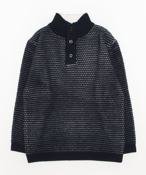 「ABAHOUSE GRAY」 長袖ニット 46 ネイビー メンズ_画像2