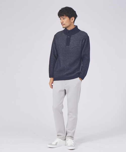 「ABAHOUSE GRAY」 長袖ニット 46 ネイビー メンズ_画像3