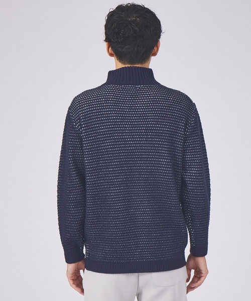 「ABAHOUSE GRAY」 長袖ニット 46 ネイビー メンズ_画像5