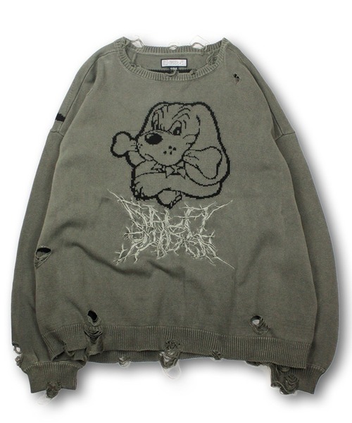 GALFY」 長袖ニット L ブラック メンズ GALFY ガルフィー ガルフィ 