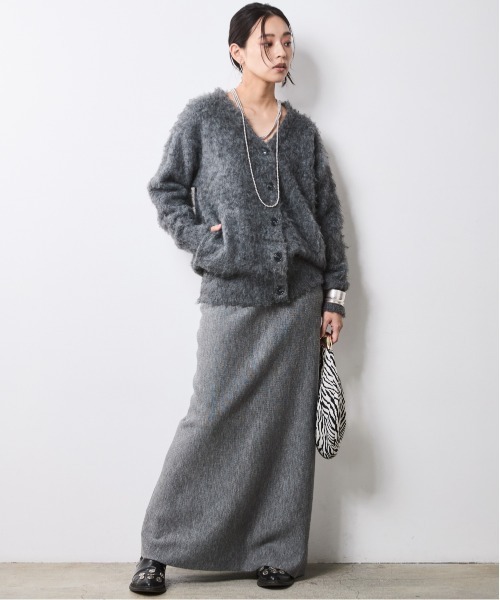 「CHIC STYLE」 ニットカーディガン M グレー レディース_画像2