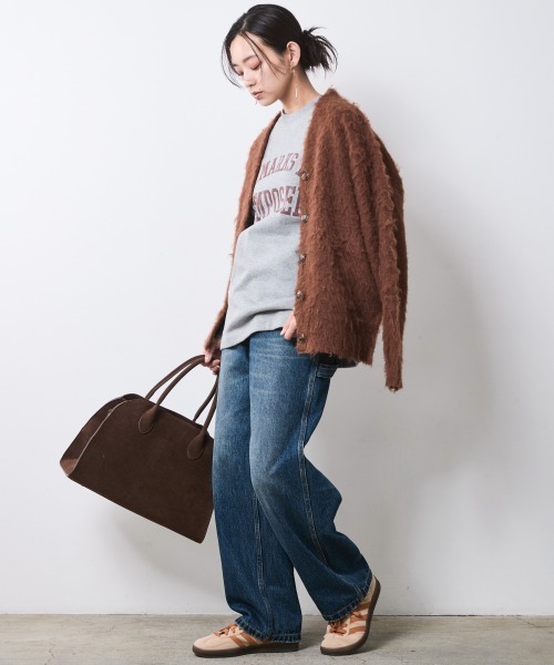 「CHIC STYLE」 ニットカーディガン M グレー レディース_画像5