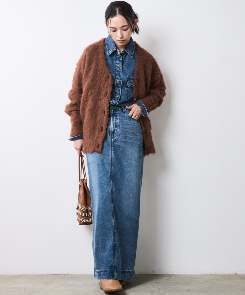 「CHIC STYLE」 ニットカーディガン M グレー レディース_画像7