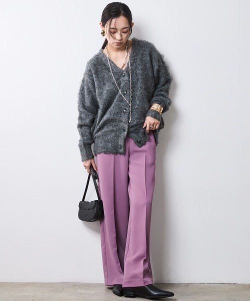 「CHIC STYLE」 ニットカーディガン M グレー レディース_画像8