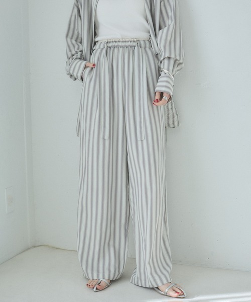 ✨美品✨近年 慈雨 サルエルパンツ ペチコート付き ストライプ イージーパンツ hunch（ハンチ） ワイドパンツ パンツ ストライプ イージーパンツ
