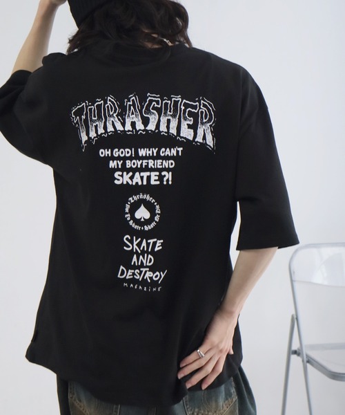 THRASHER スラッシャー　80s ブラック Tシャツ Lサイズ THRASHER（スラッシャー） tシャツ 「THRASHER/スラッシャー」バック