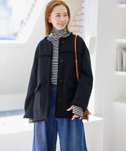 「JOURNAL STANDARD」 ツイードジャケット FREE ベージュ レディースの画像