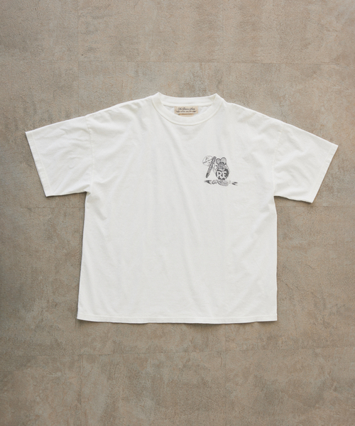 SHISHIKUI シシクイ REMI RELIEF Tシャツ ホワイト REMI RELIEF（レミ レリーフ） tシャツ 別注製品染め 25/-天竺BIG