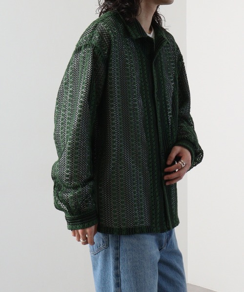 「SUGGESTION」 長袖シャツ L グリーン メンズ_画像3