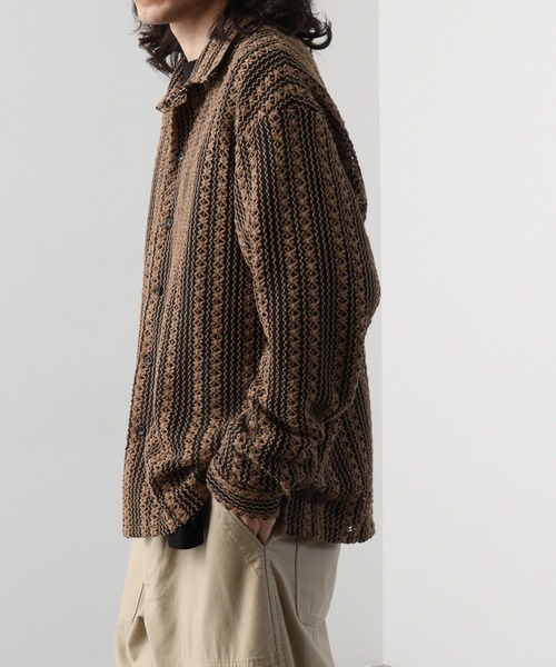 「SUGGESTION」 長袖シャツ L グリーン メンズ_画像6