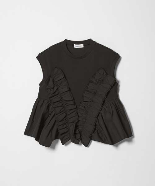 tシャツ 「EMMEL REFINES」EM テレコフリル ギャザー プルオーバー レディースの画像