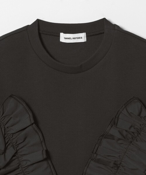 tシャツ 「EMMEL REFINES」EM テレコフリル ギャザー プルオーバー レディースの画像