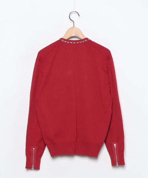 HYSTERIC GLAMOUR(ヒステリックグラマー) カーディガン サイズFREE  F レディース美品  - レッド×黒 長袖/レース/ラメ 中古・古着通販】Hysteric Glamour (ヒステリックグラマー) ショルダー