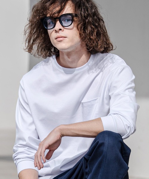 CAMBIO（カンビオ） tシャツ mlt5597-ドレッシーポンチポケ付ロンT