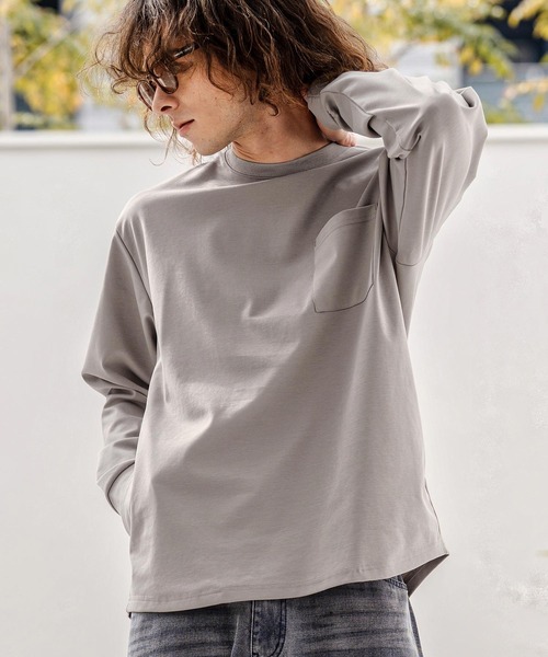 CAMBIO（カンビオ） tシャツ mlt5597-ドレッシーポンチポケ付ロンT